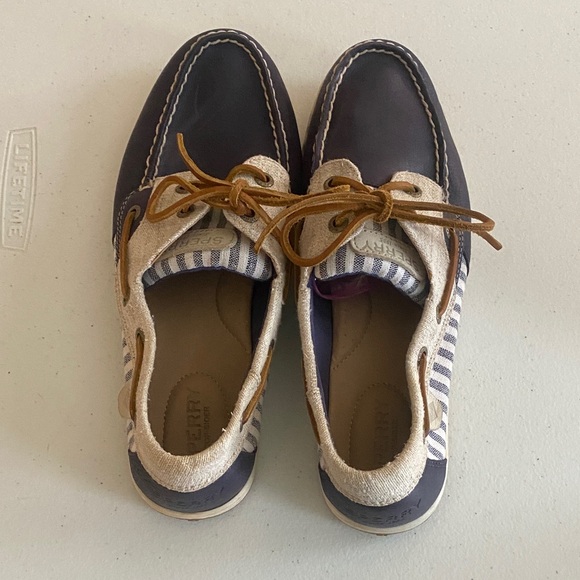 Sperry Navy and Tan Flats - Picture 1 of 2